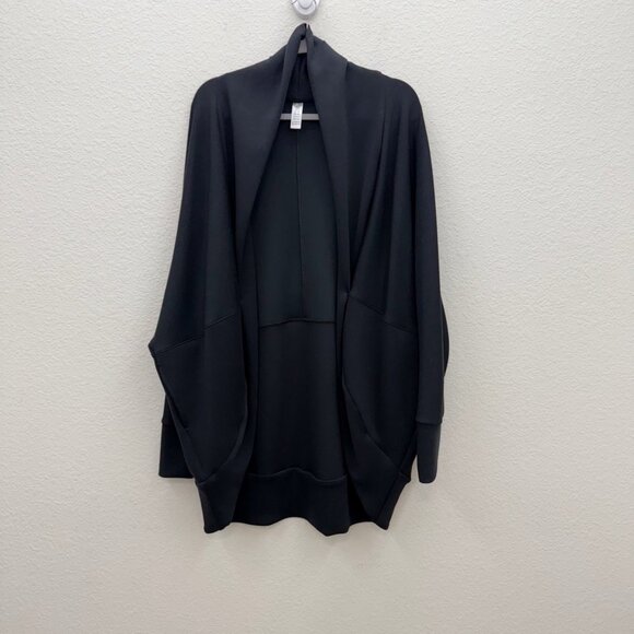 Spanx AirEssentials Cocoon Black Open Cardigan w Pockets 50345R Womens sz XL 1X - Picture 1 of 8